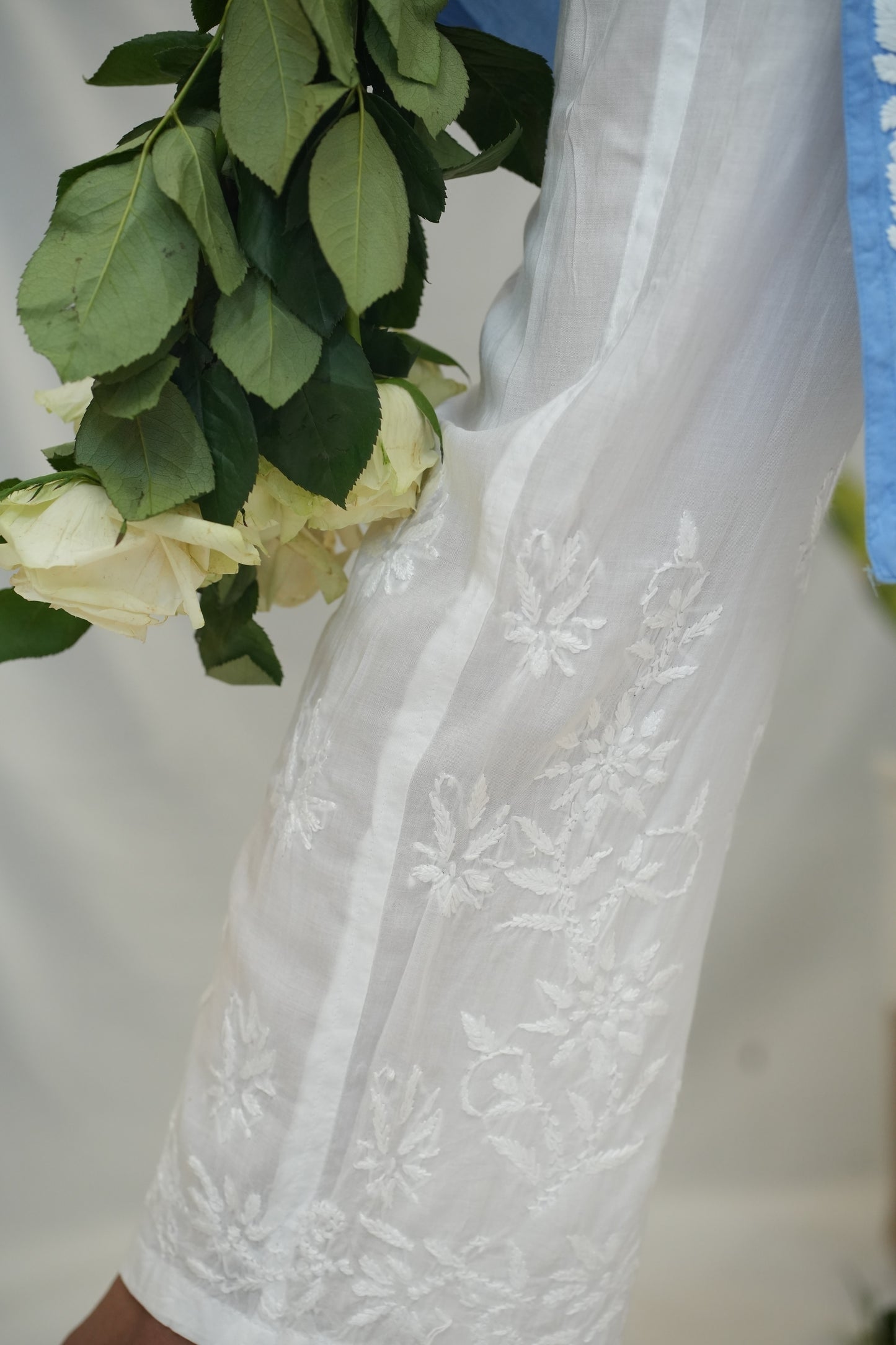 Modal Chikankari Pant (White)