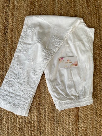 Chikankari  Pant (White)