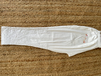 Chikankari  Pant (White)