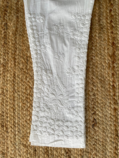 Chikankari  Pant (White)