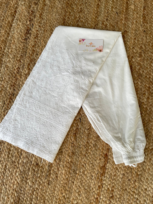 Chikankari  Palazzo (White)