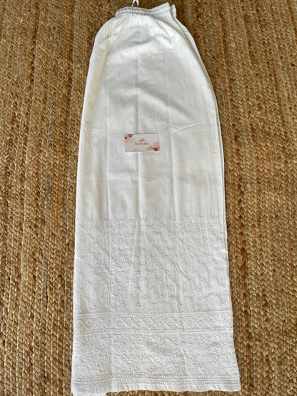 Chikankari  Palazzo (White)