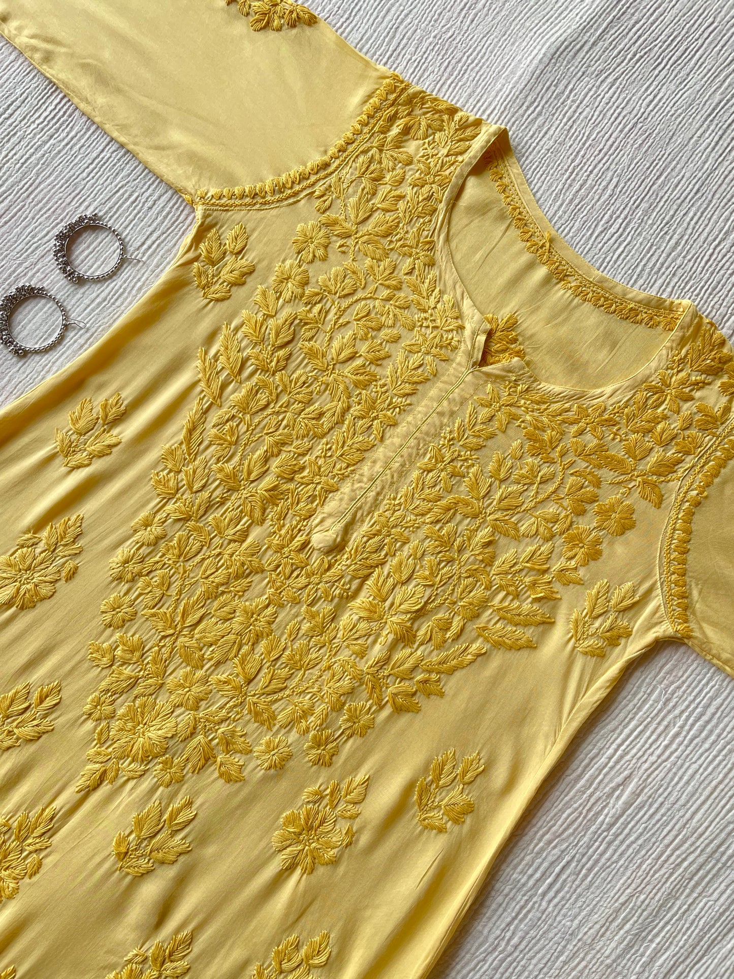 Sahiba Modal Chikankari Kurta (Yellow)