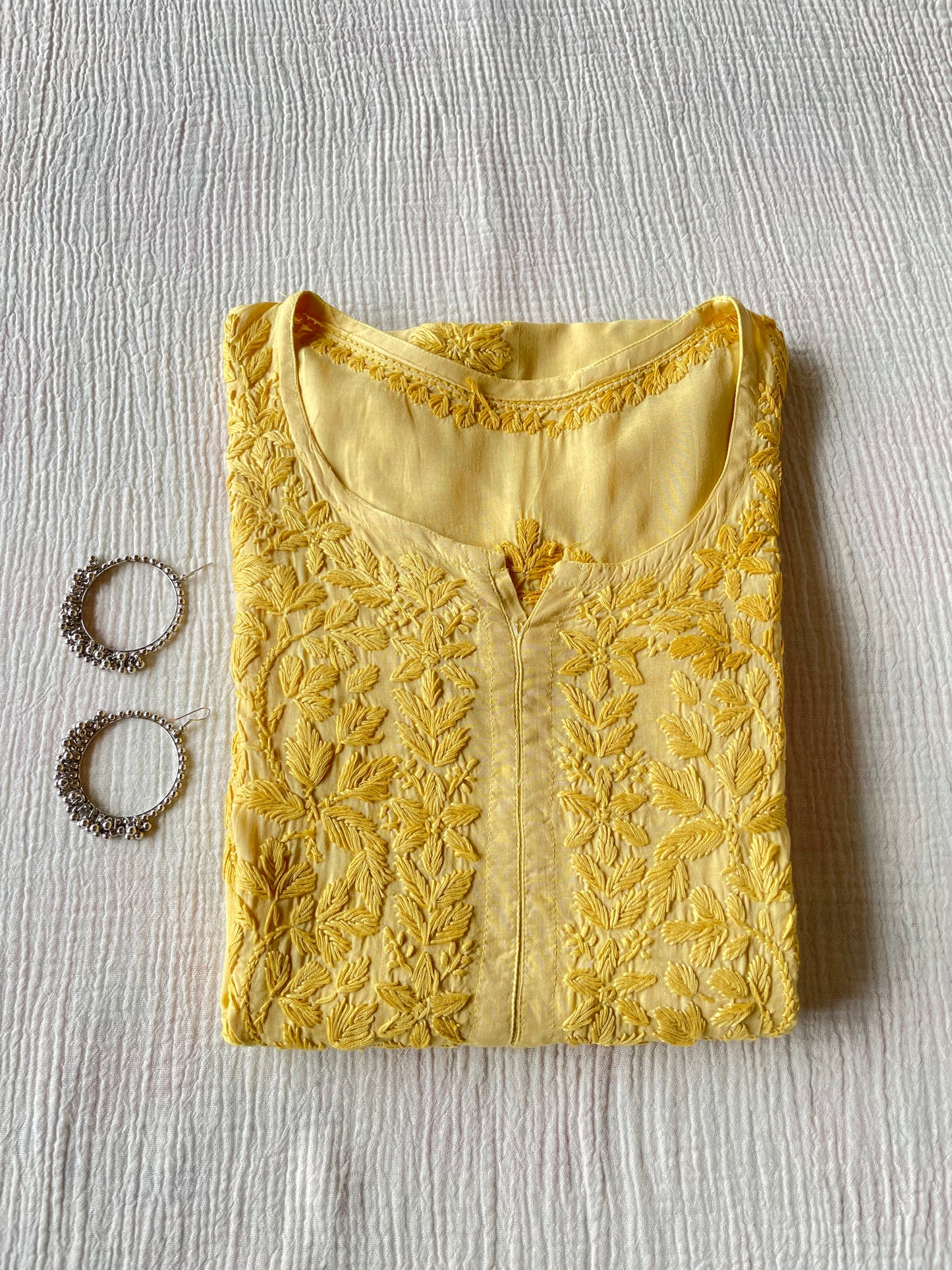Sahiba Modal Chikankari Kurta (Yellow)