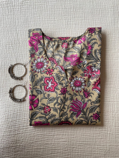 Cotton HandBlock Print Short kurti