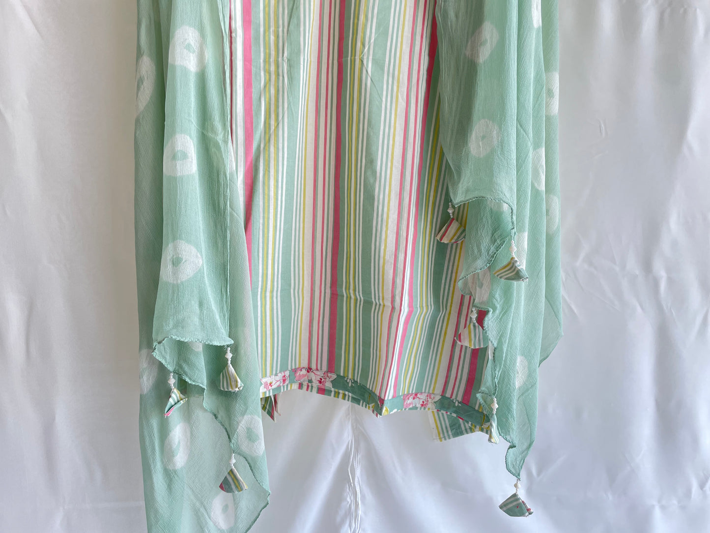 Pure cotton Unstitched suit set with chiffon dupatta