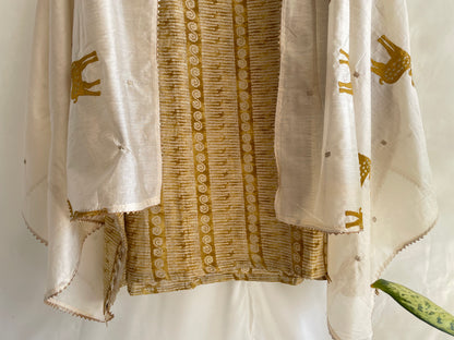 Jaam Cotton Unstitched suit set with Beautiful Embroidered Dupatta