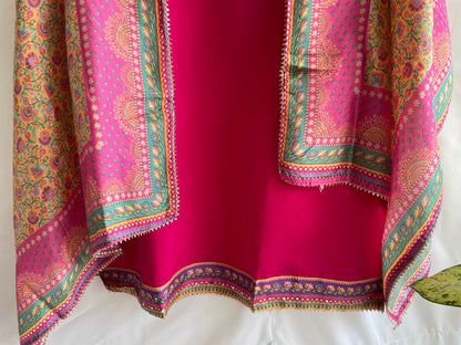 Pakistani style Unstitched suit set with Beautiful Printed Dupatta