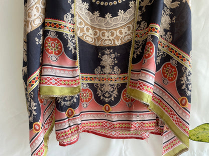 Pakistani style Unstitched suit set with Beautiful Printed Dupatta