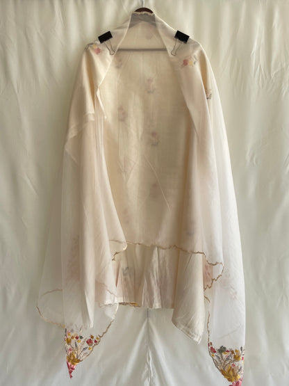 White unstitched suit set with Beautiful embroidery work