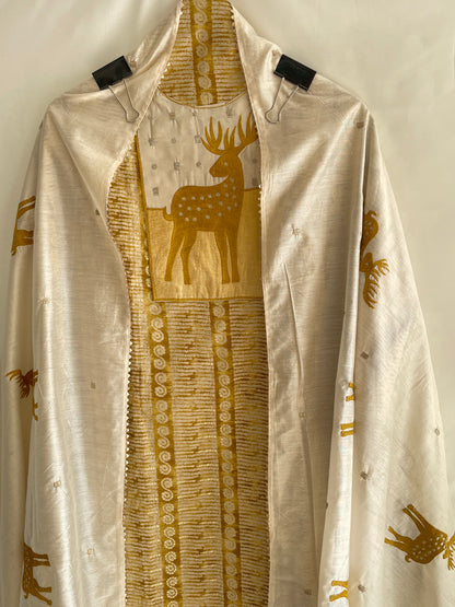 Jaam Cotton Unstitched suit set with Beautiful Embroidered Dupatta