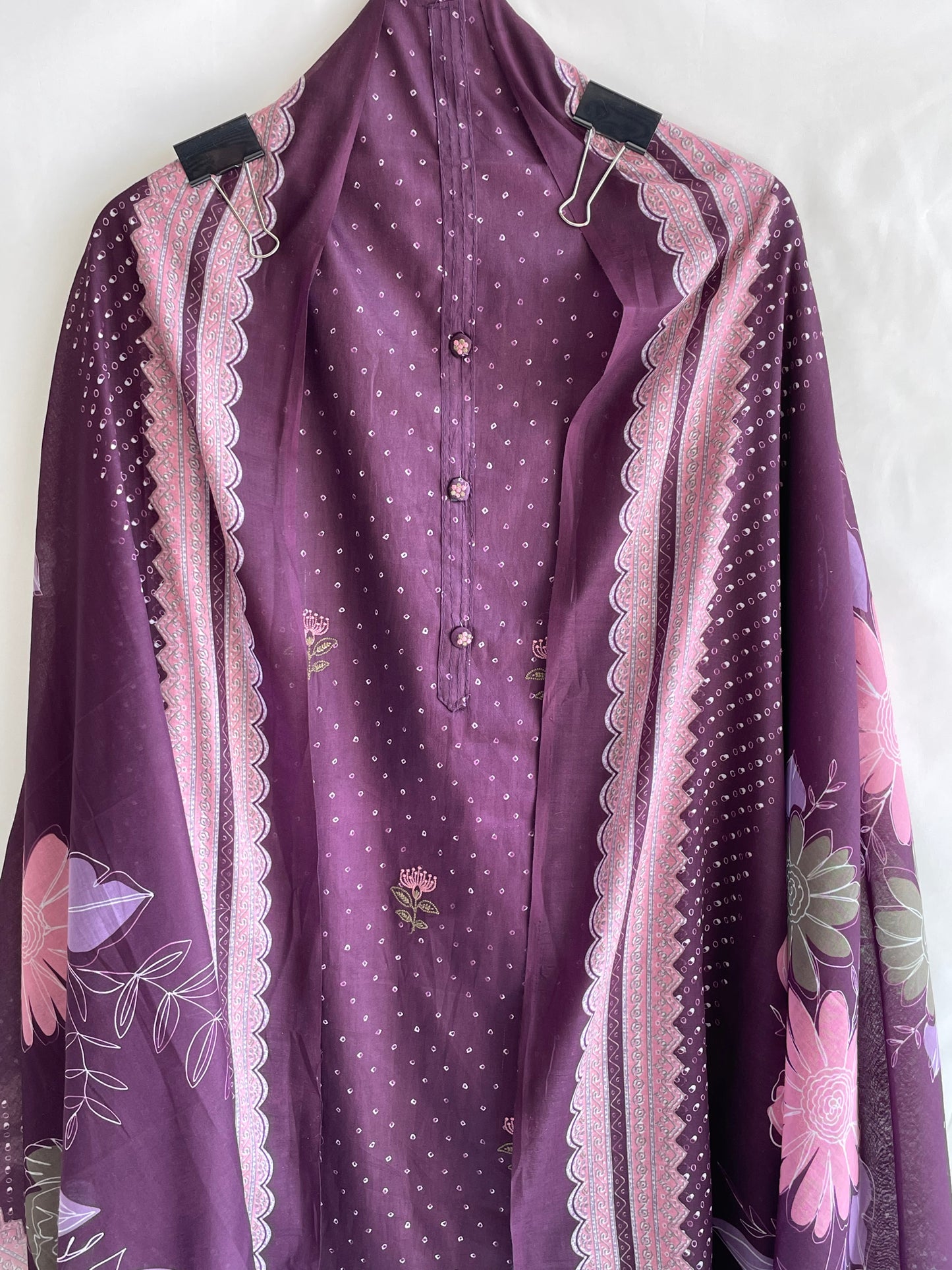 Cotton Unstitched suit set with Beautiful Printed Dupatta