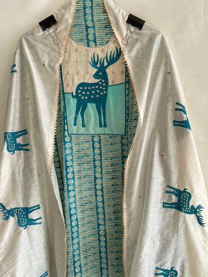 Jaam Cotton Unstitched suit set with Beautiful Embroidered Dupatta