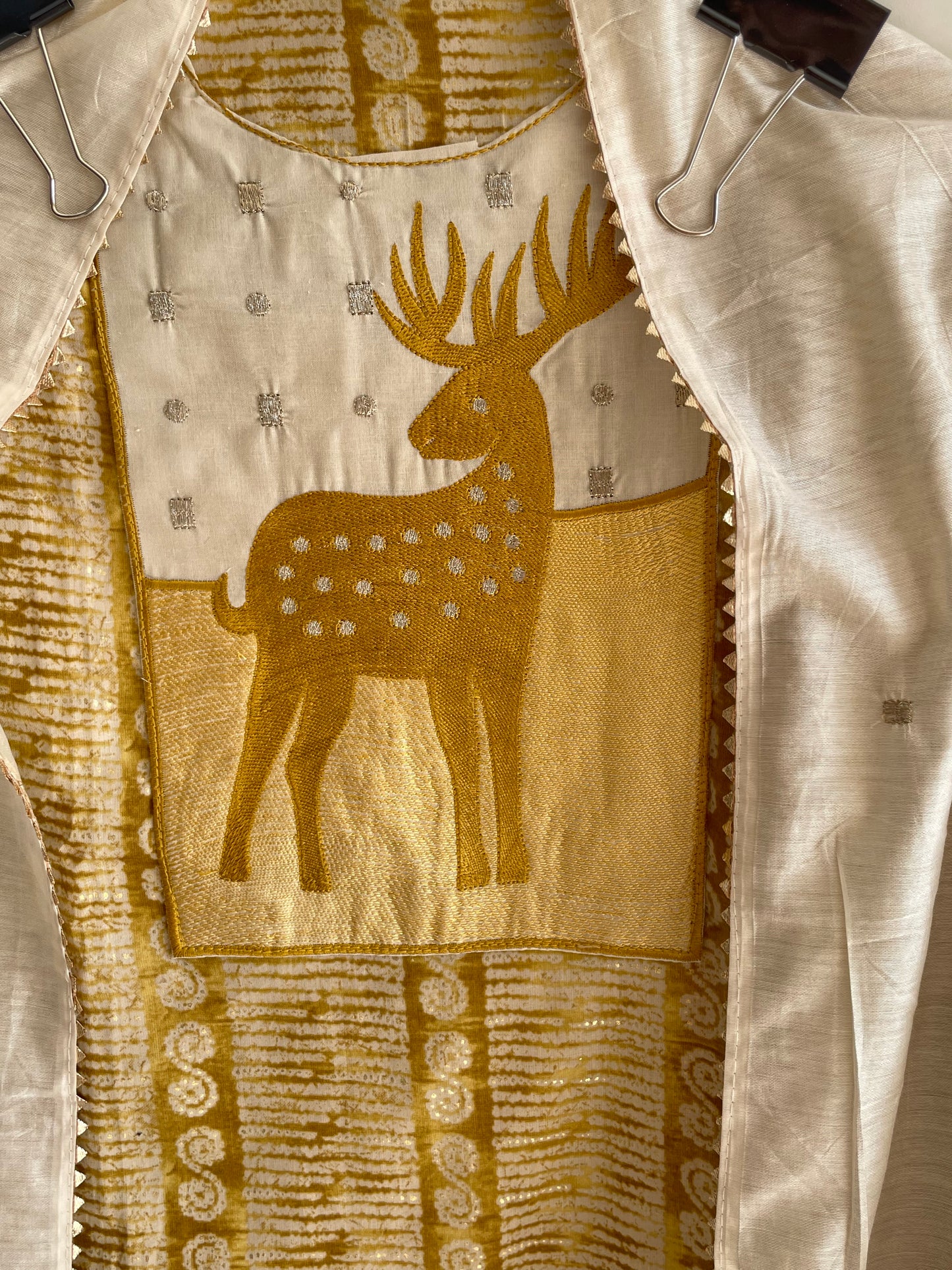 Jaam Cotton Unstitched suit set with Beautiful Embroidered Dupatta