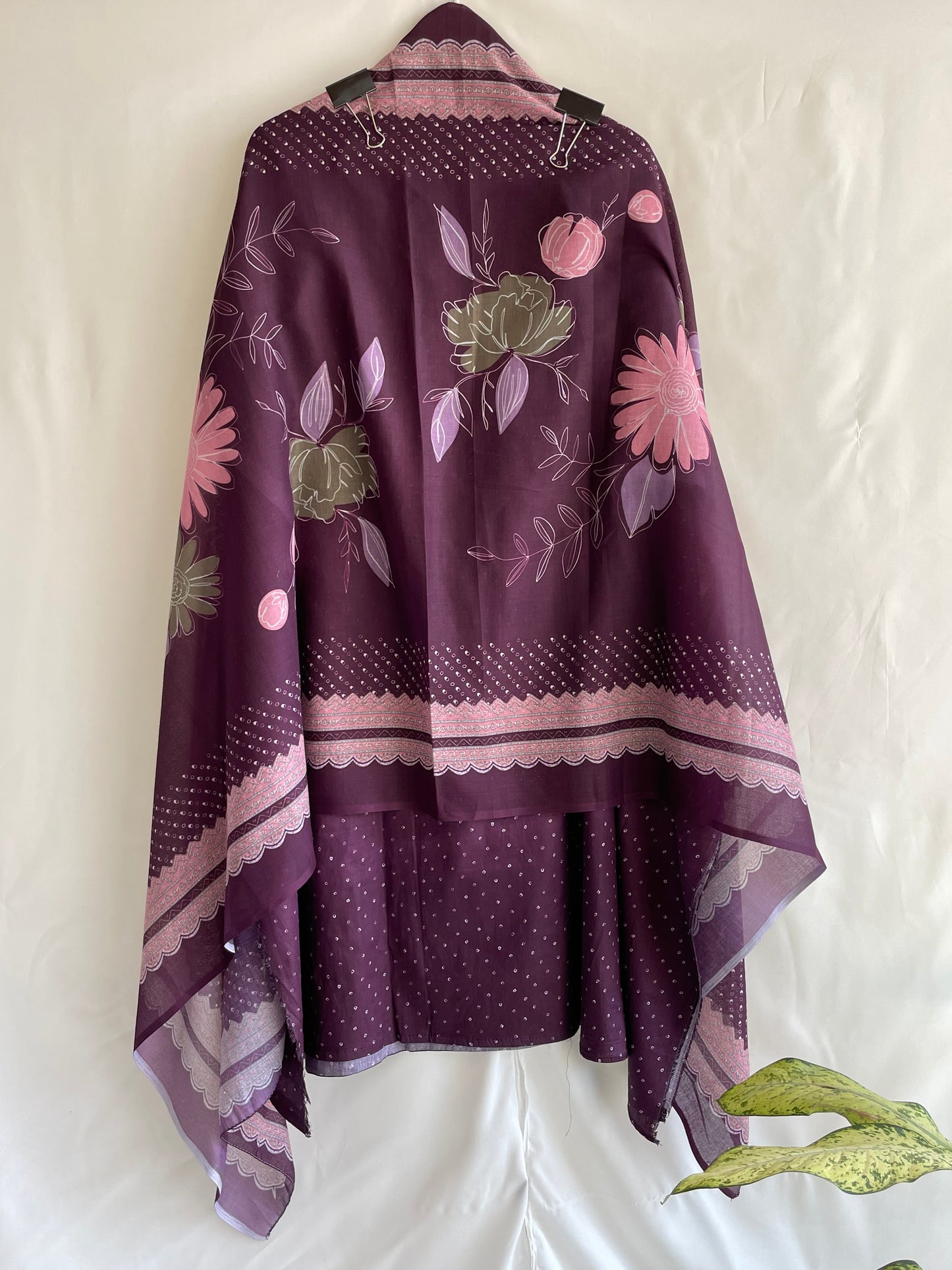 Cotton Unstitched suit set with Beautiful Printed Dupatta