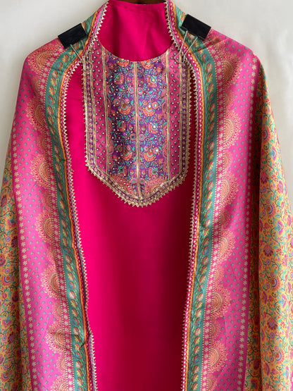 Pakistani style Unstitched suit set with Beautiful Printed Dupatta