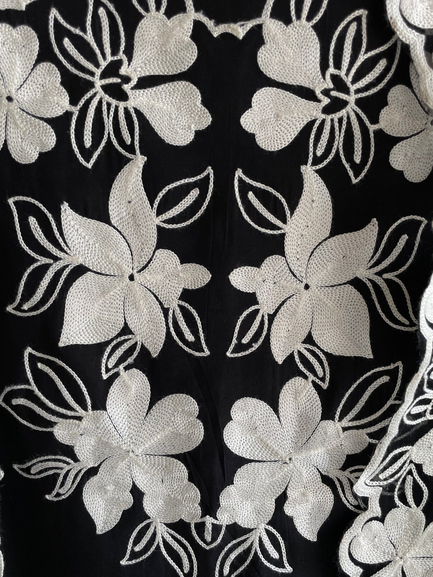 Black Unstitched Machine Embroidered suit set with Designer Dupatta